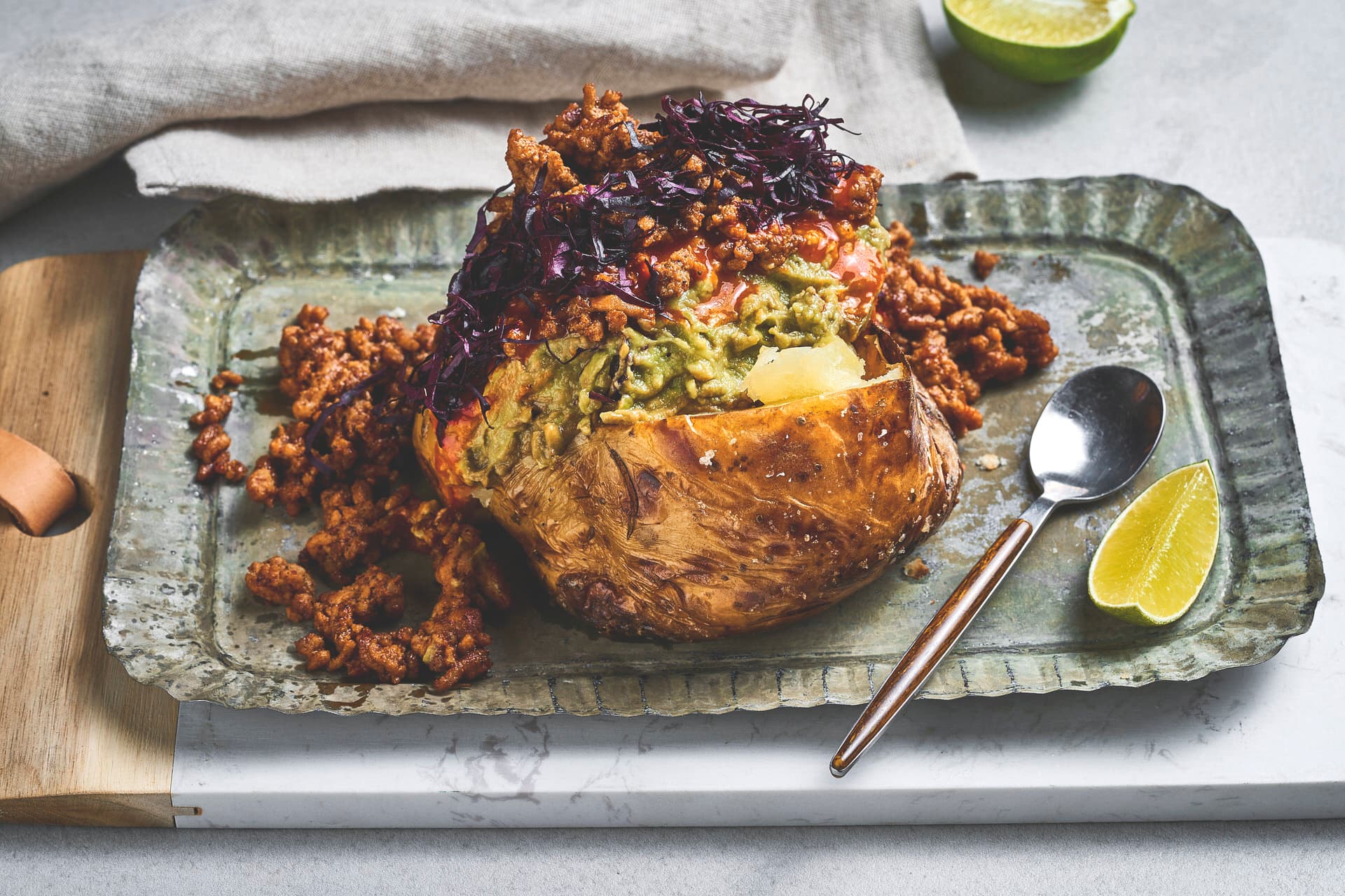 Baked Potato with Taco Filling