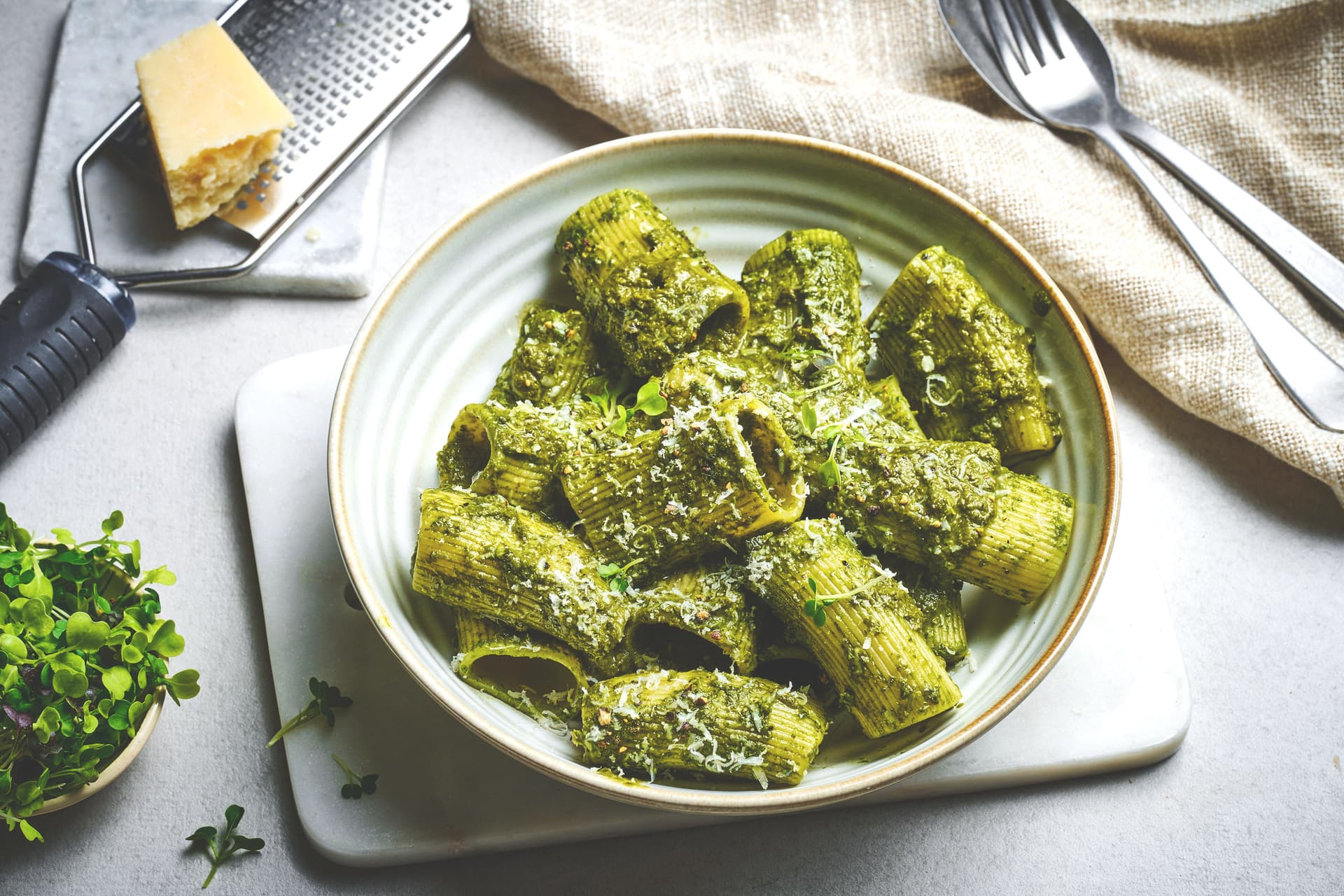 Kremet pasta med svartkål