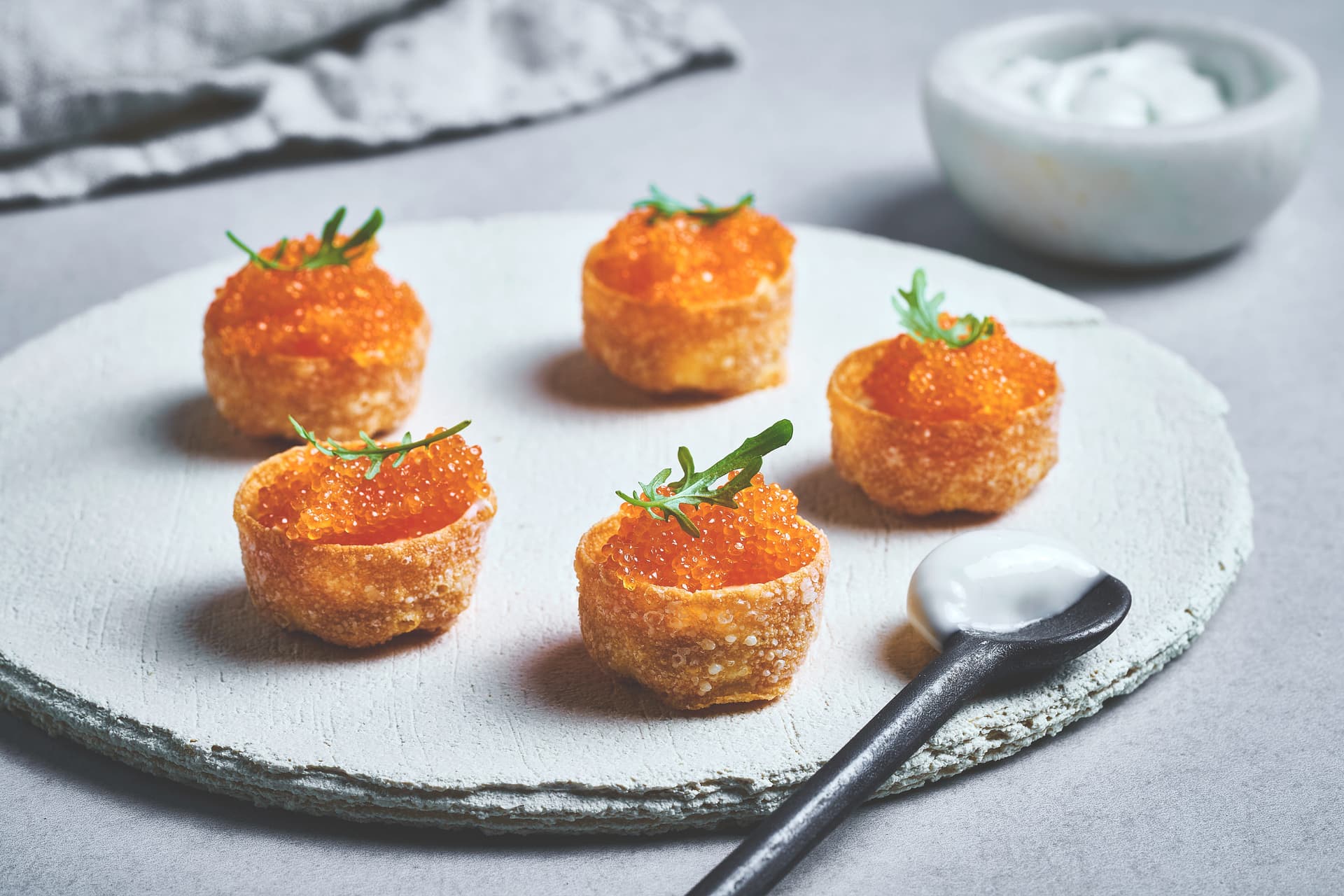 Croustades with Whitefish Roe