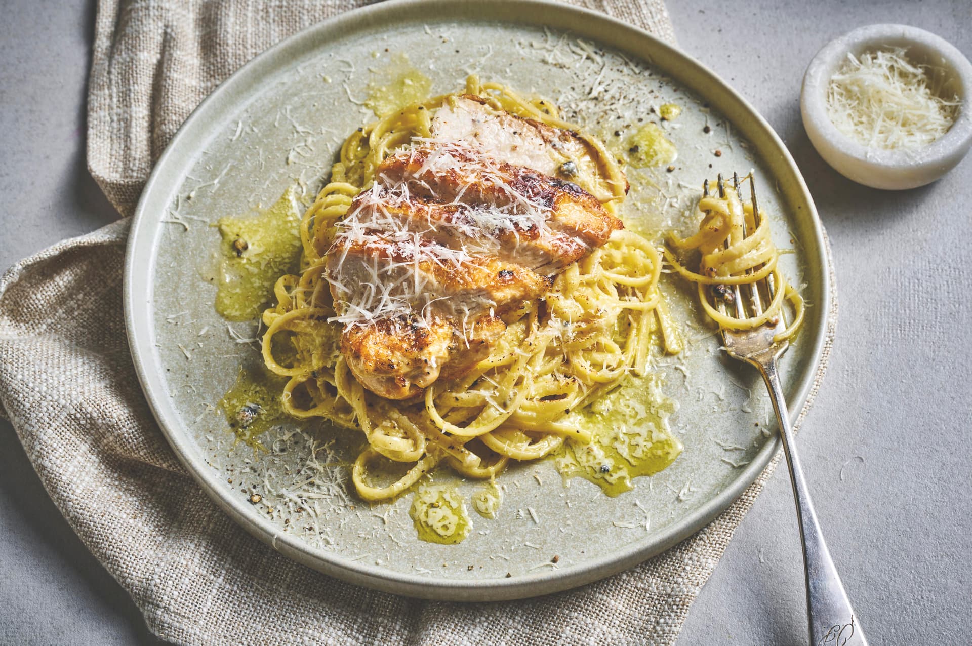 Kremet pasta med kylling