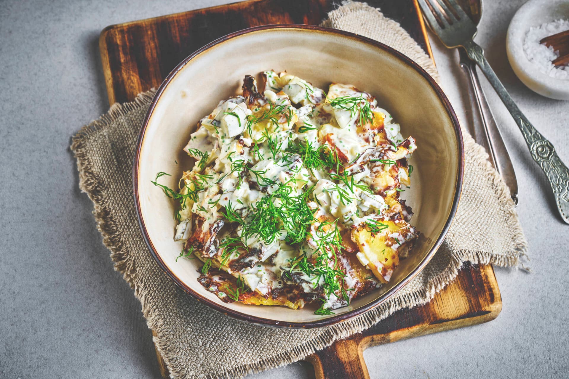 Crispy Smashed Potato Salad