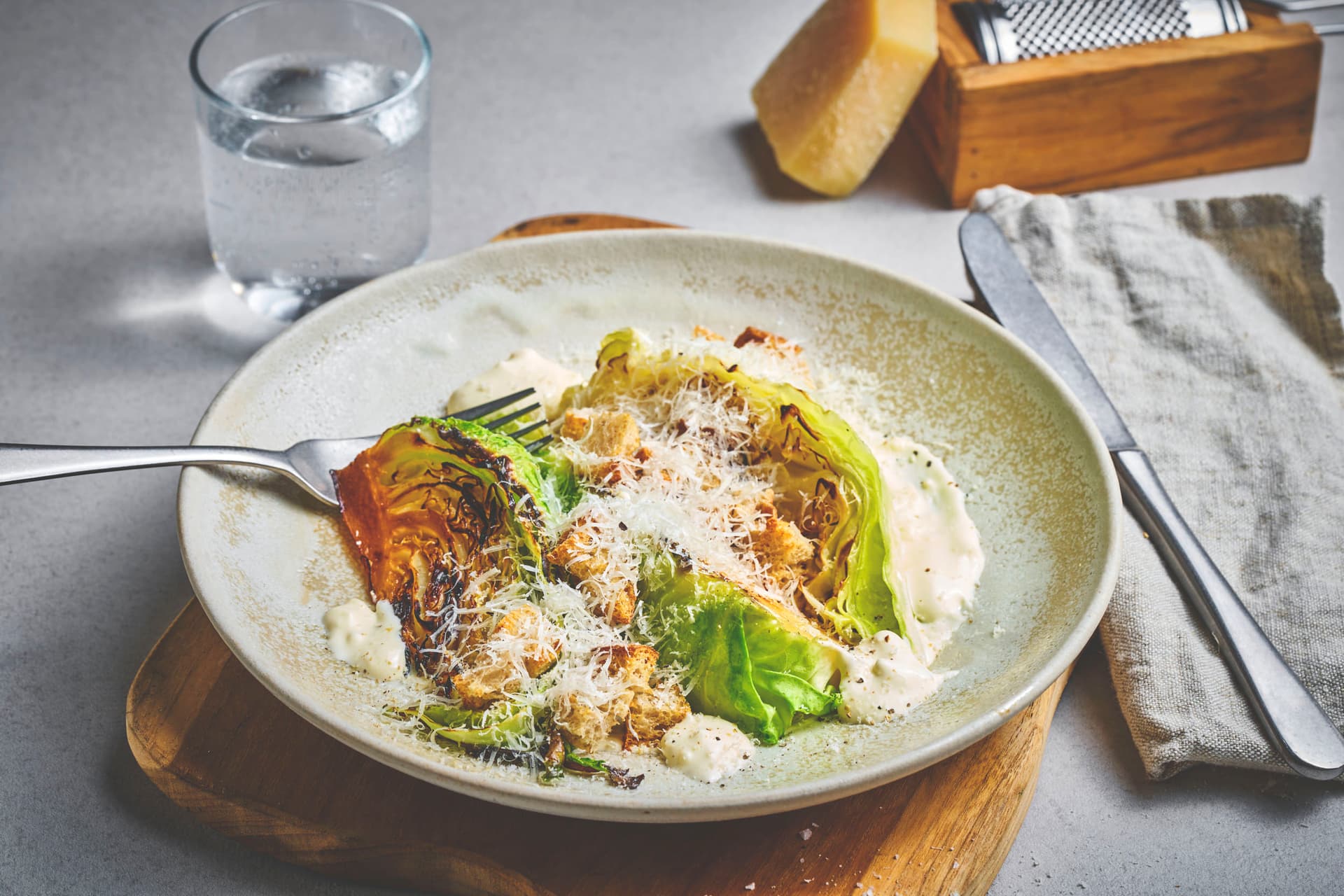 Grilled Cabbage with Creamy Dressing