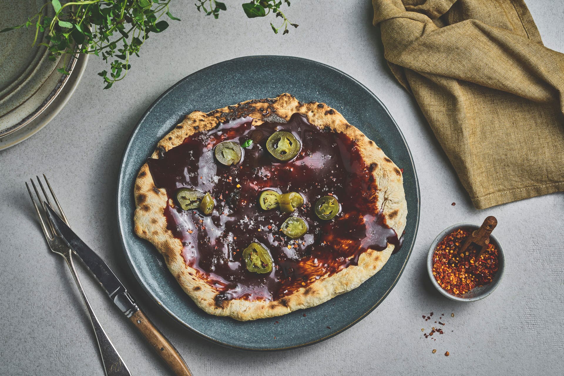 Dessert Pizza with Chocolate and Jalapeños