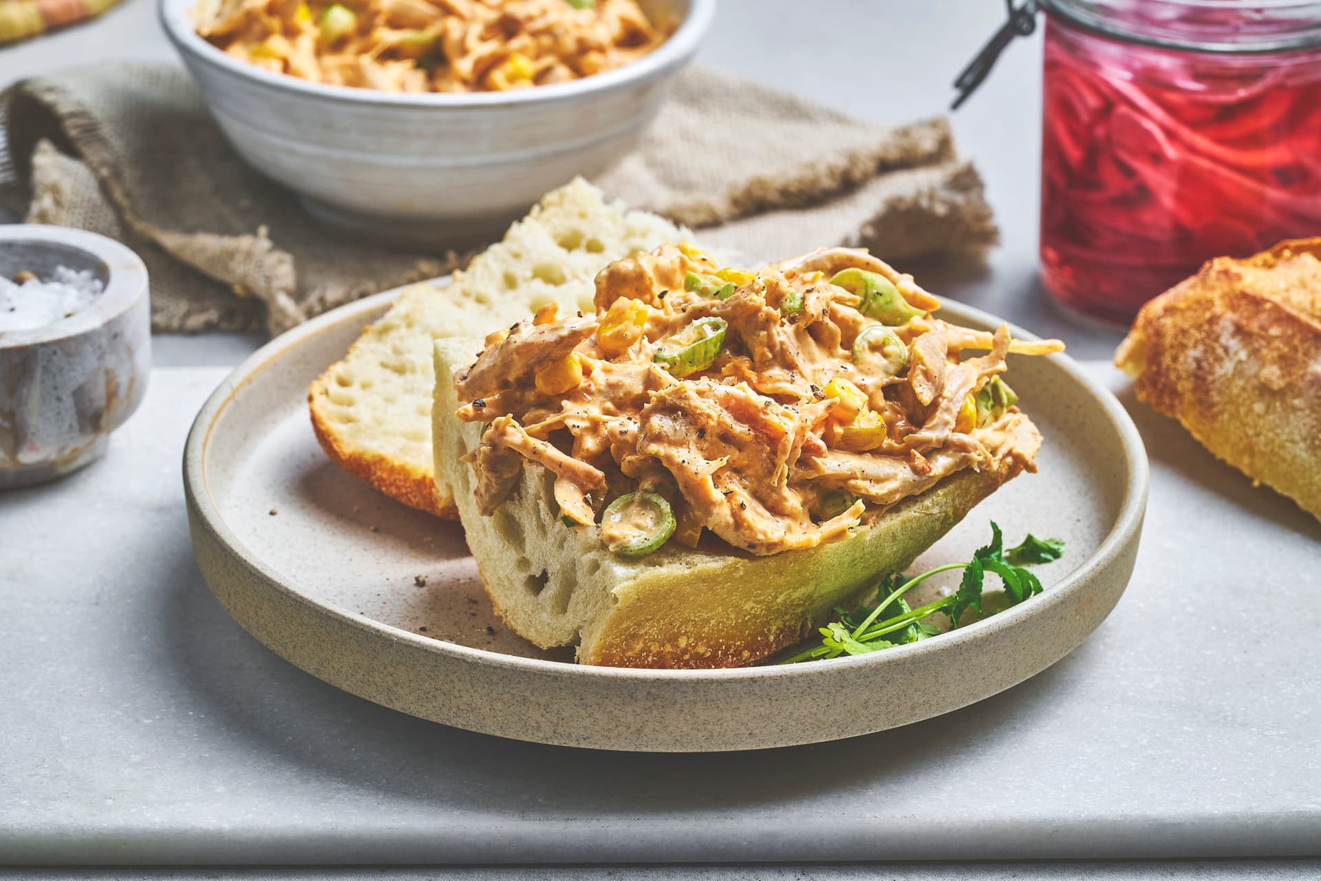 Kremet kyllingsalat med sriracha