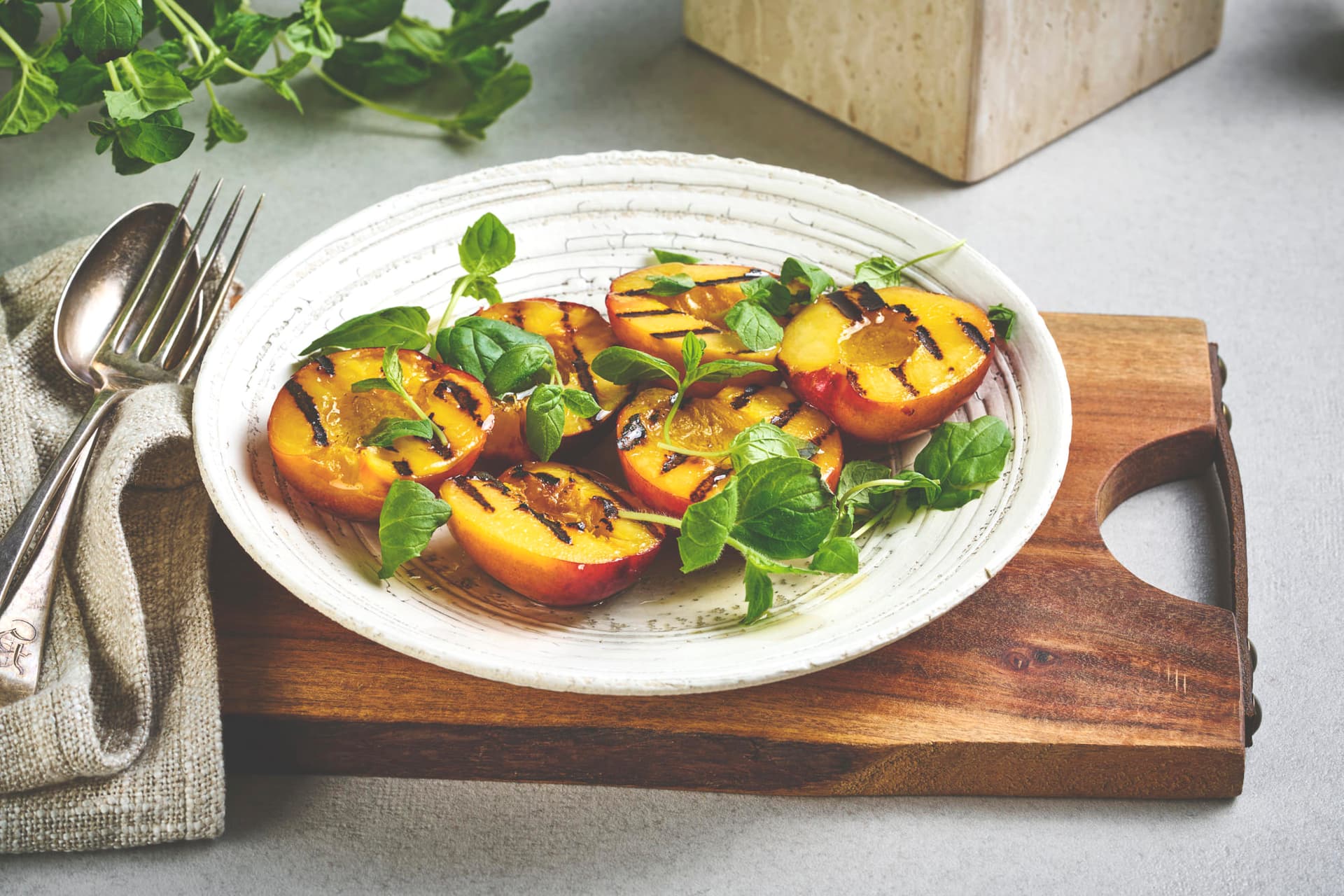 Grilled Nectarines with Vinaigrette